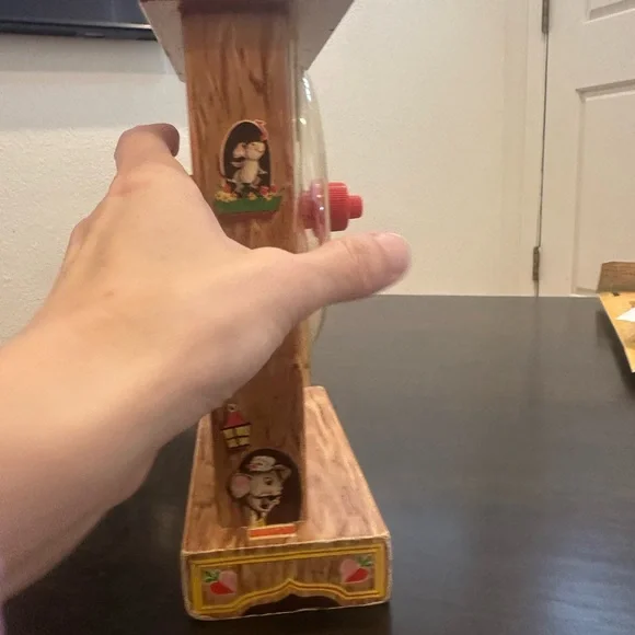 1964 Fisher Price toy # 997 wooden tie rock teaching clock - Picture 5 of 8